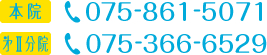 本院電話 075-861-5071 第二分院電話 075-366-6529